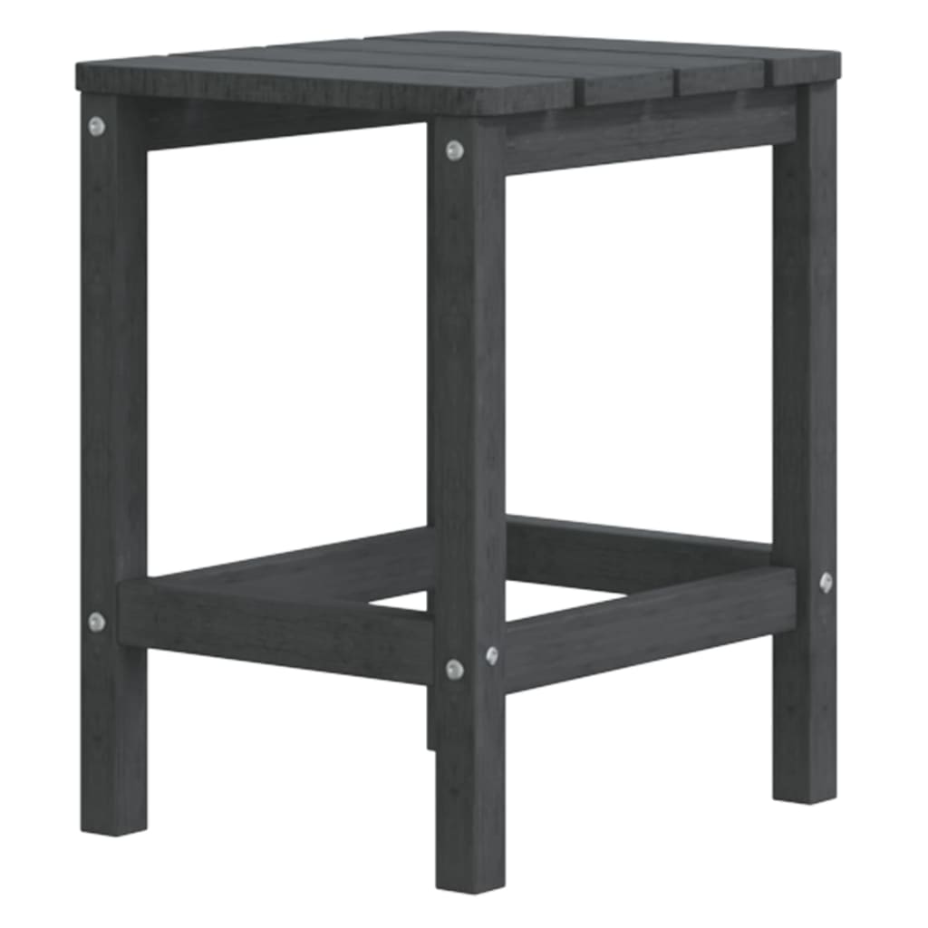 Dārza Adirondack krēsls ar kāju balstu un galdiņu, antracītpelēks, HDPE