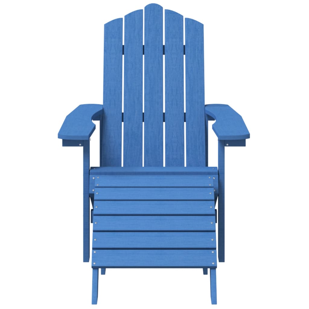Sodo Adirondack kėdė su pakoja ir staliuku, mėlyna, HDPE