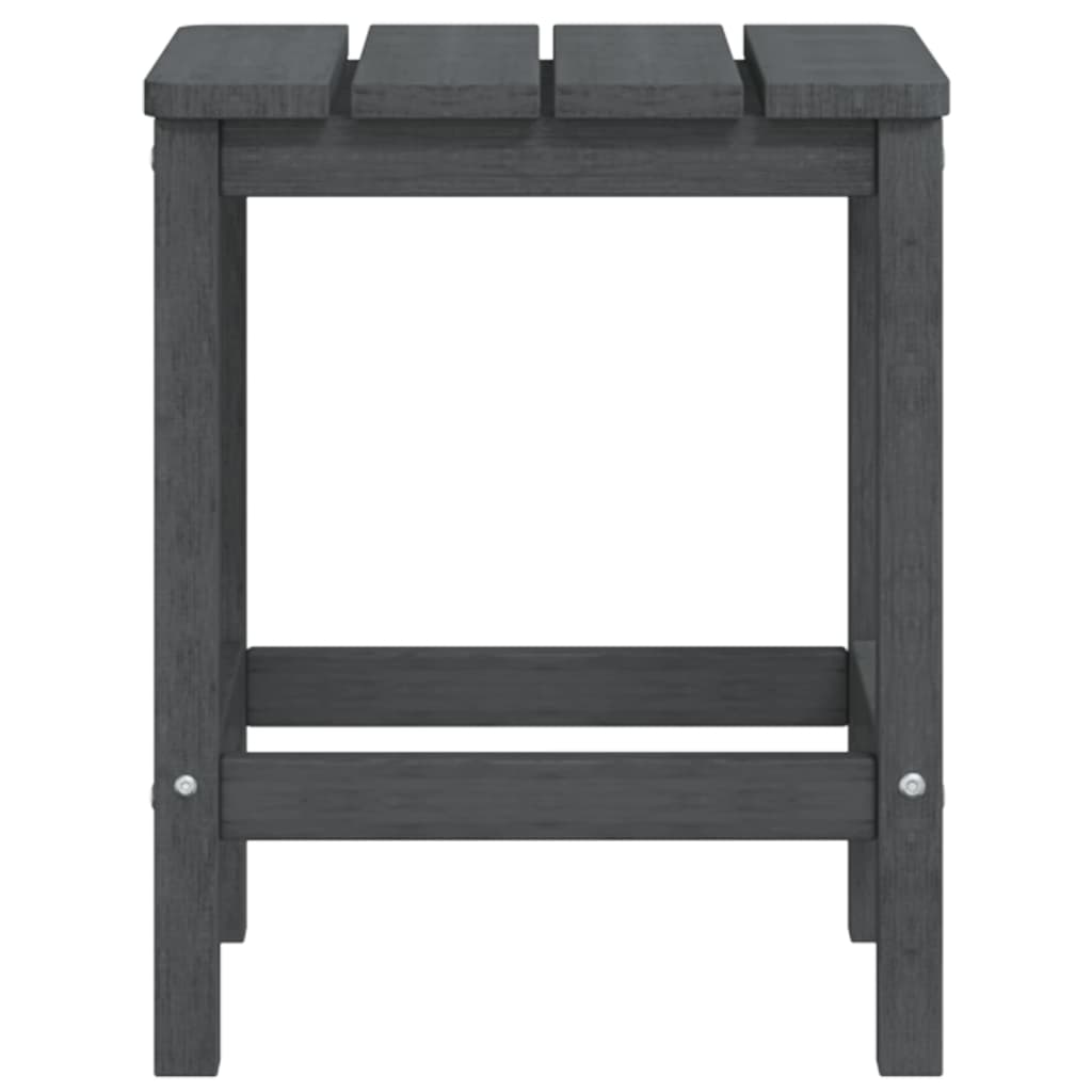 Sodo Adirondack kėdės su pakojomis ir staliuku, antracito, HDPE