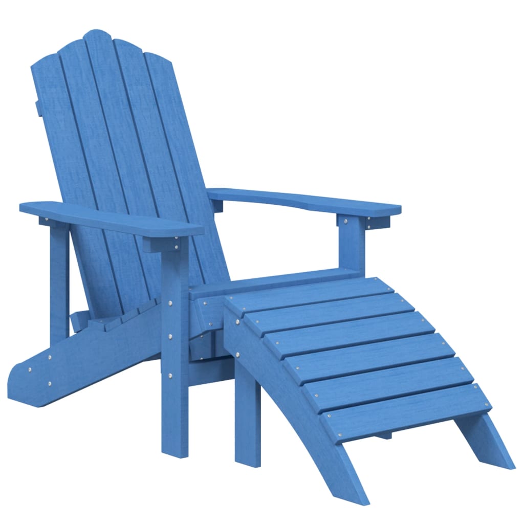 Sodo Adirondack kėdės su pakojomis ir staliuku, mėlynos, HDPE