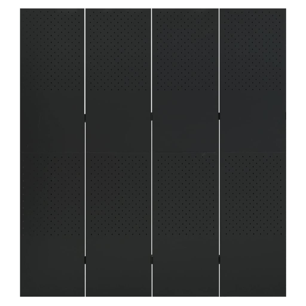 Kambario pertvaros, 4 dalių, 2vnt., juodos, 160x180cm, plienas