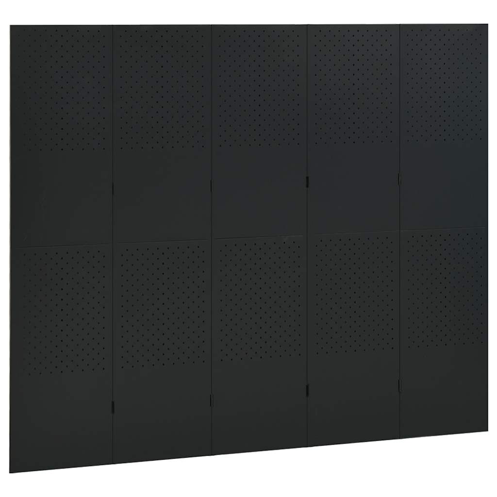 Kambario pertvaros, 5 dalių, 2vnt., juodos, 200x180cm, plienas