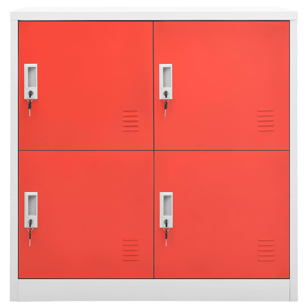 Cabinets, 5 pcs., grey/red, 90x45x92.5cm, steel