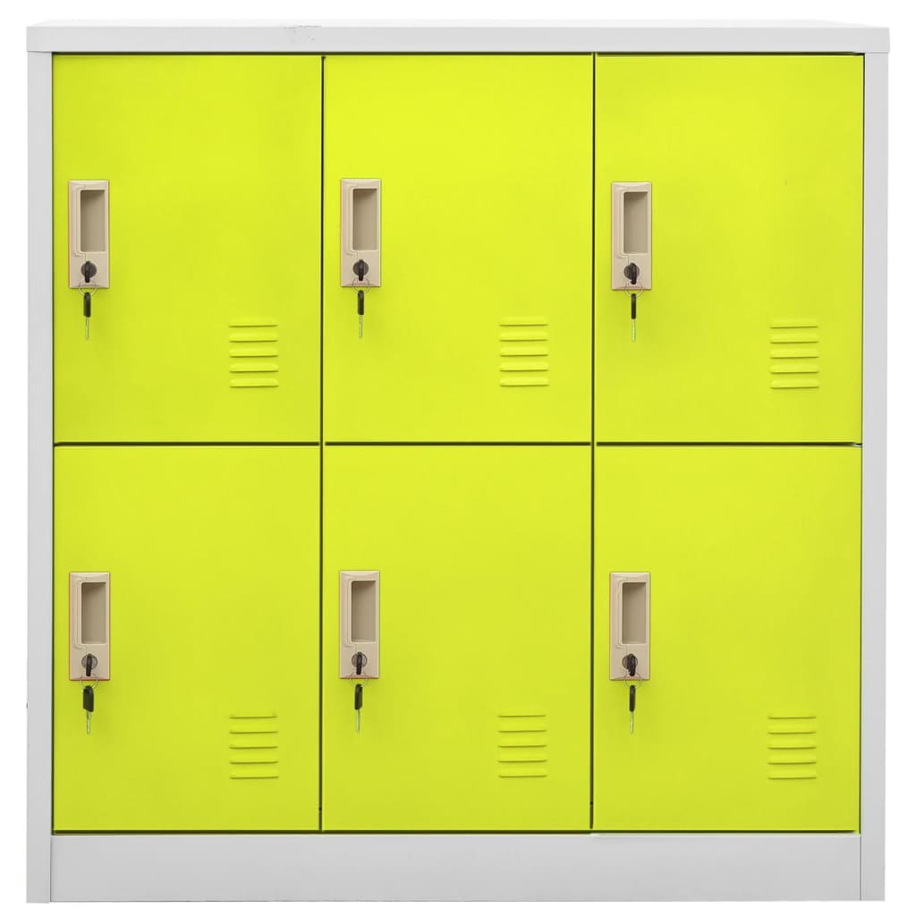 Cabinets, 5 pcs., gray/green, 90x45x92.5cm, steel