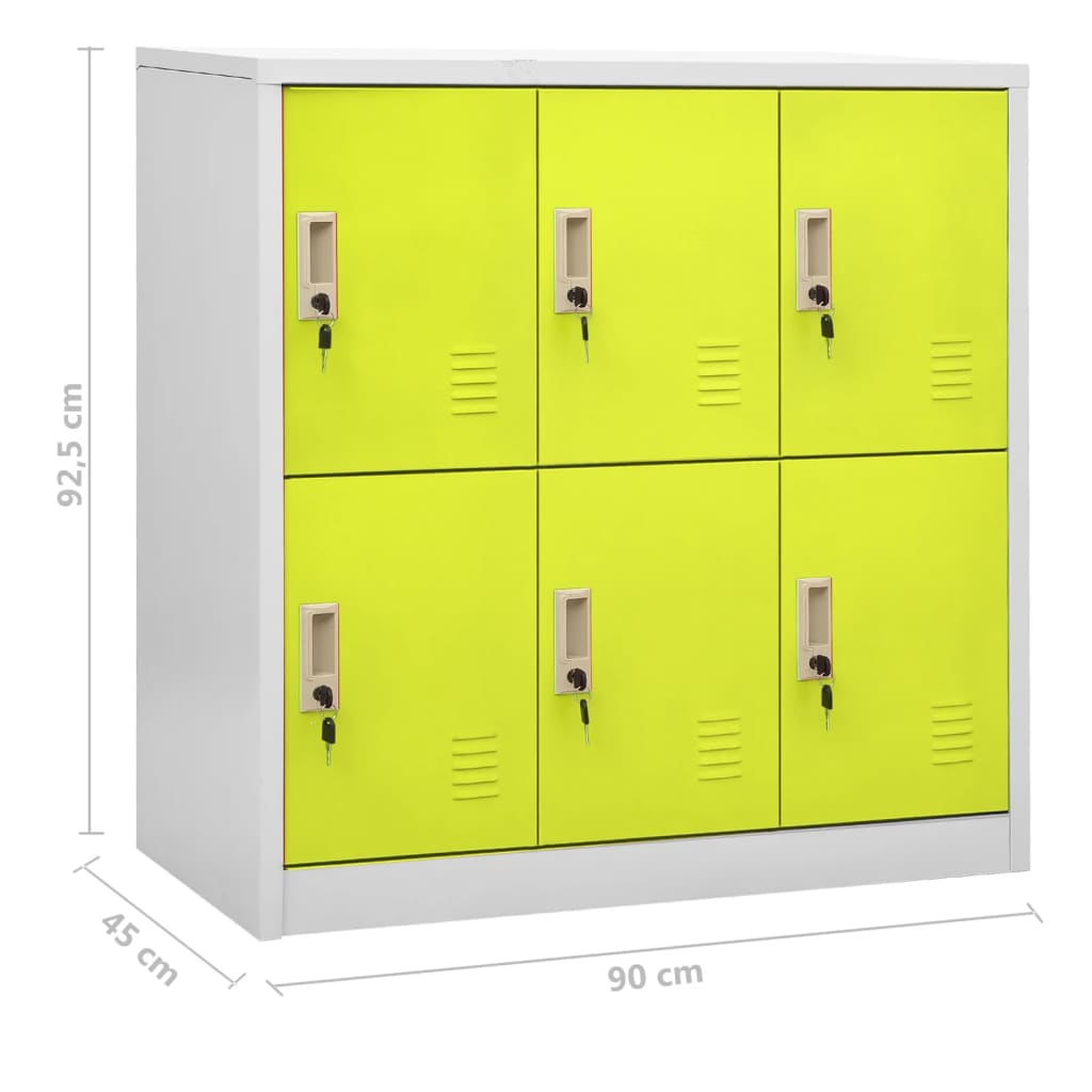 Cabinets, 5 pcs., gray/green, 90x45x92.5cm, steel
