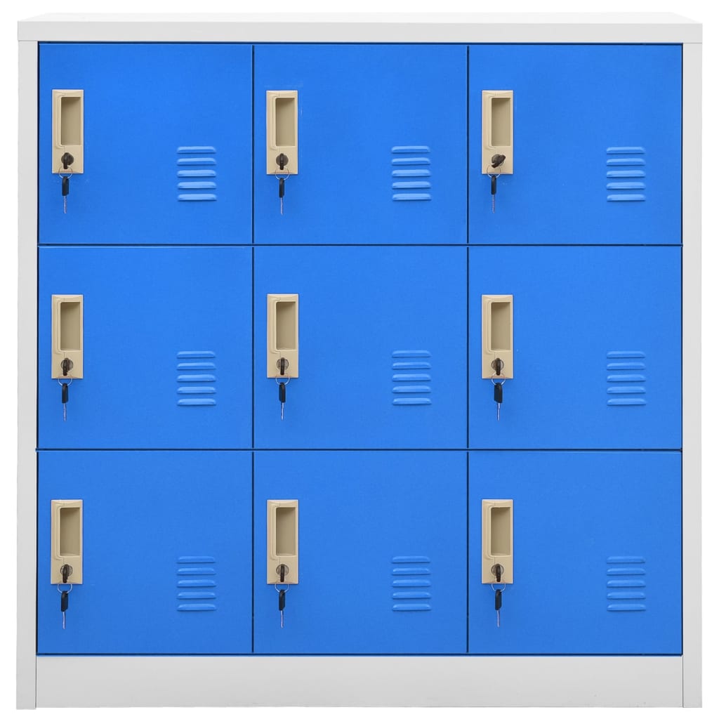 Cabinets, 2 pcs., grey/blue, 90x45x92.5cm, steel