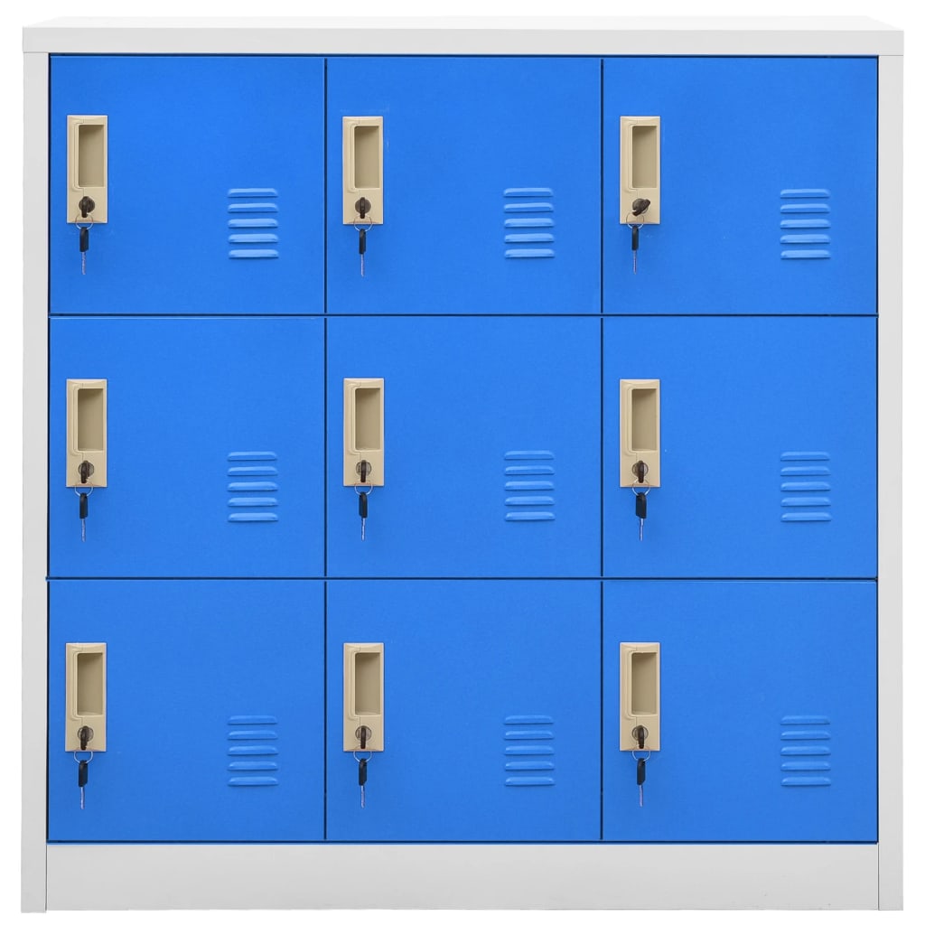 Cabinets, 5 pcs, gray/blue, 90x45x92.5cm, steel