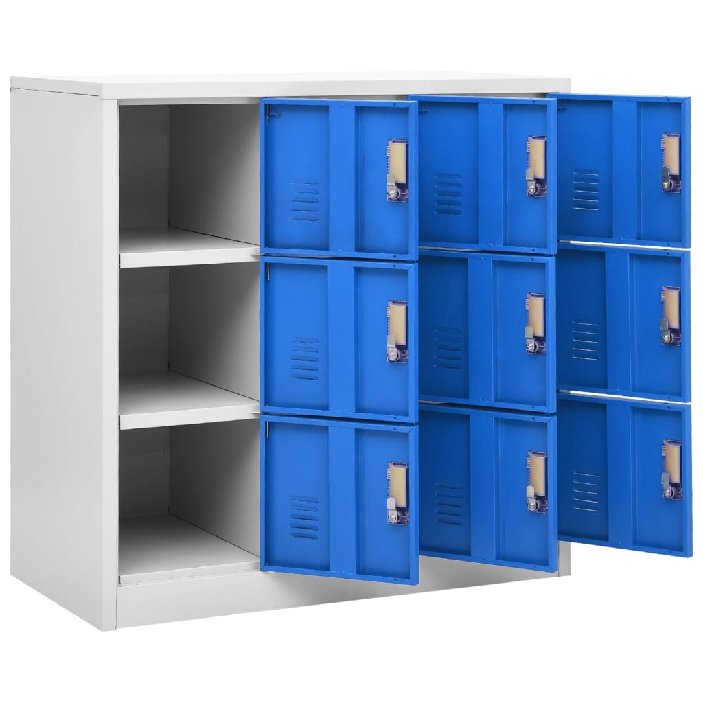 Cabinets, 5 pcs, gray/blue, 90x45x92.5cm, steel