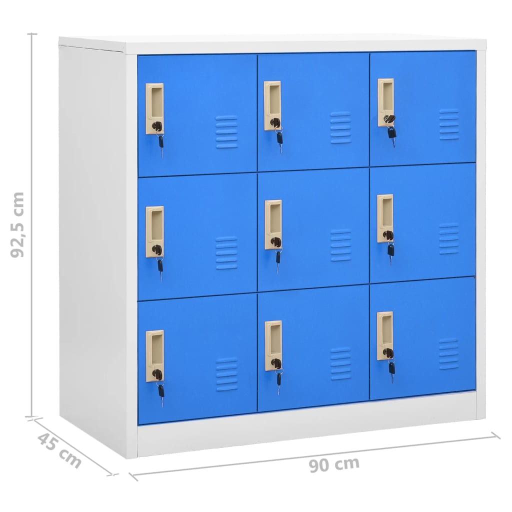 Cabinets, 5 pcs, gray/blue, 90x45x92.5cm, steel