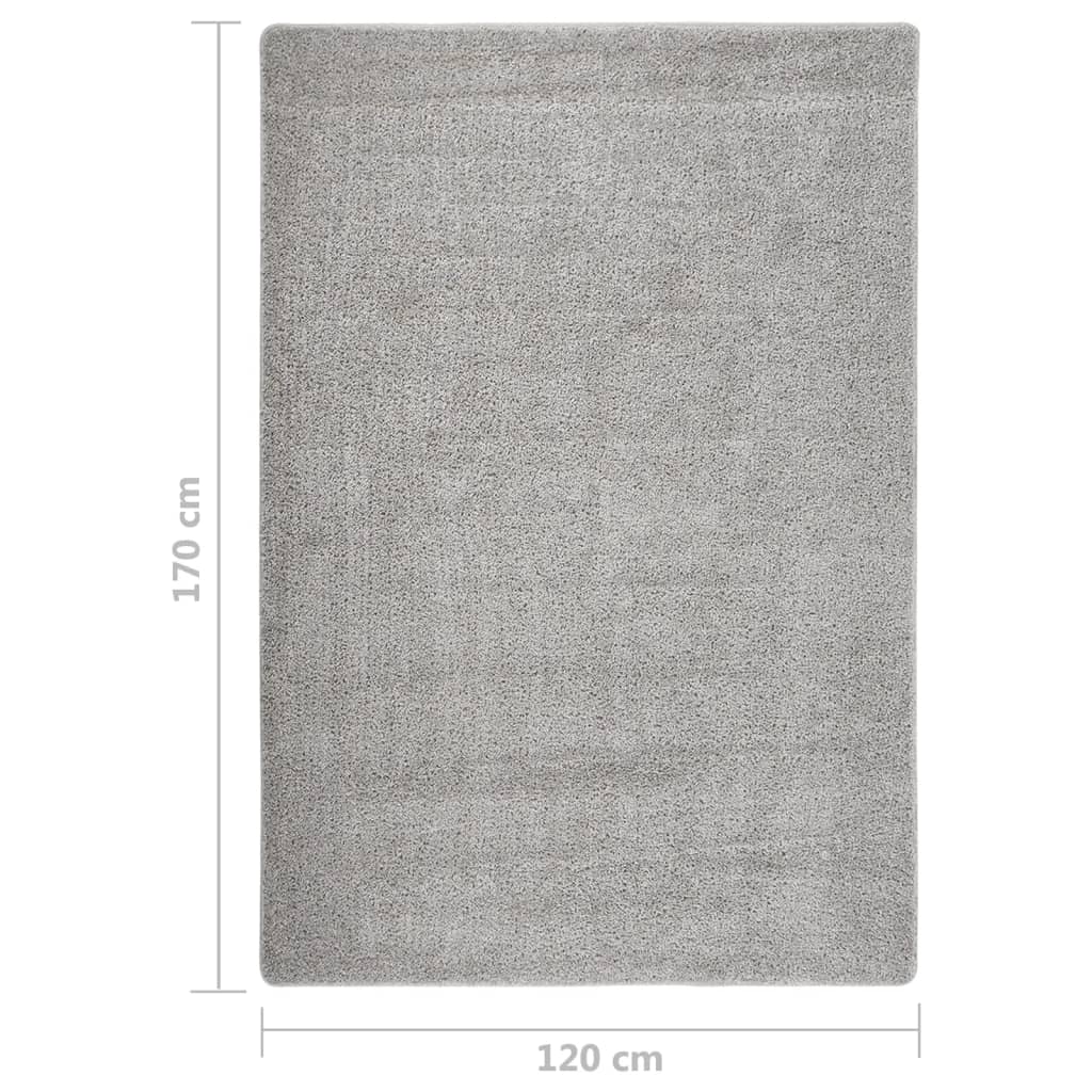 Shaggy rug, light grey, 120x170cm, non-slip