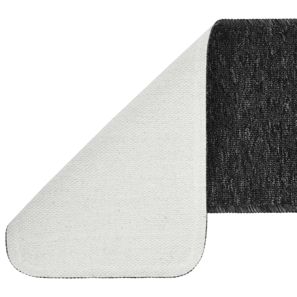 Non-slip stair mats, 15 pcs, anthracite, 60x25cm