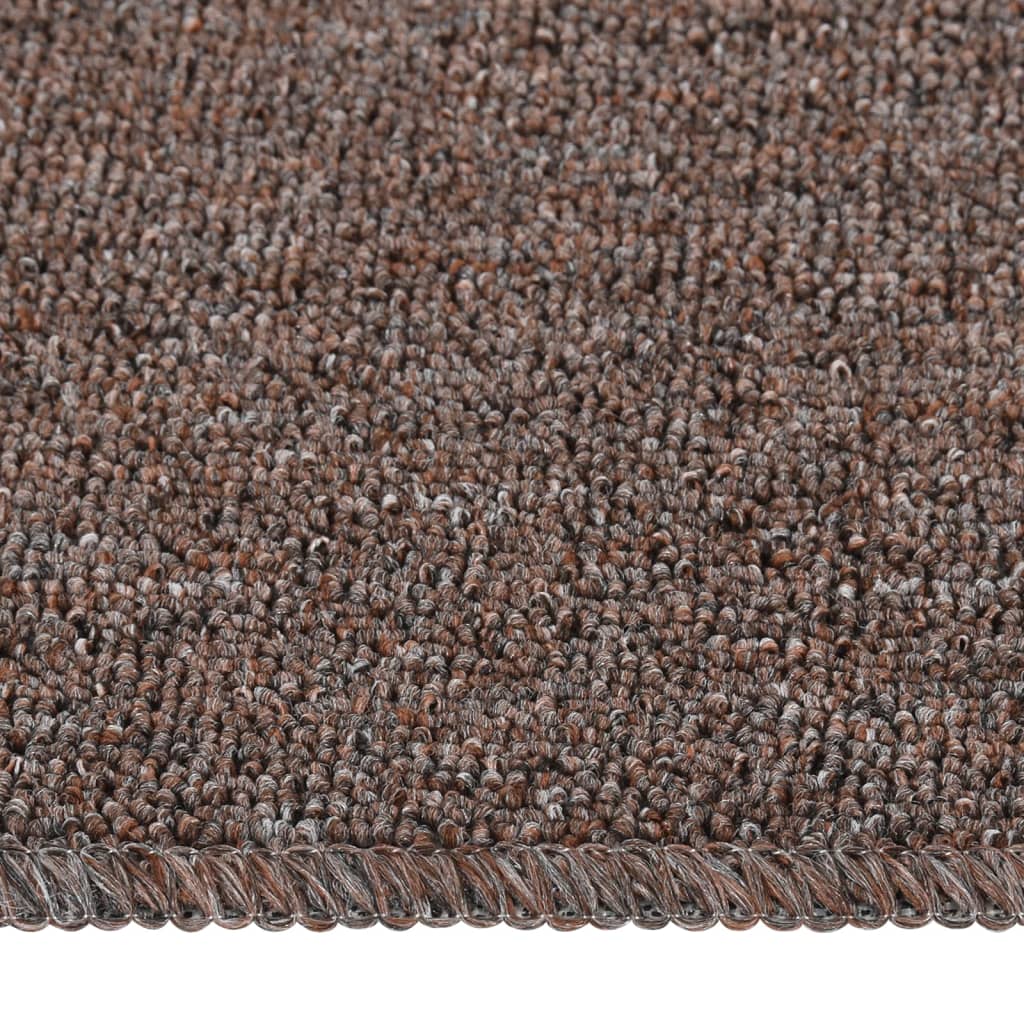 Non-slip stair mats, 15 pcs, brown, 60x25cm