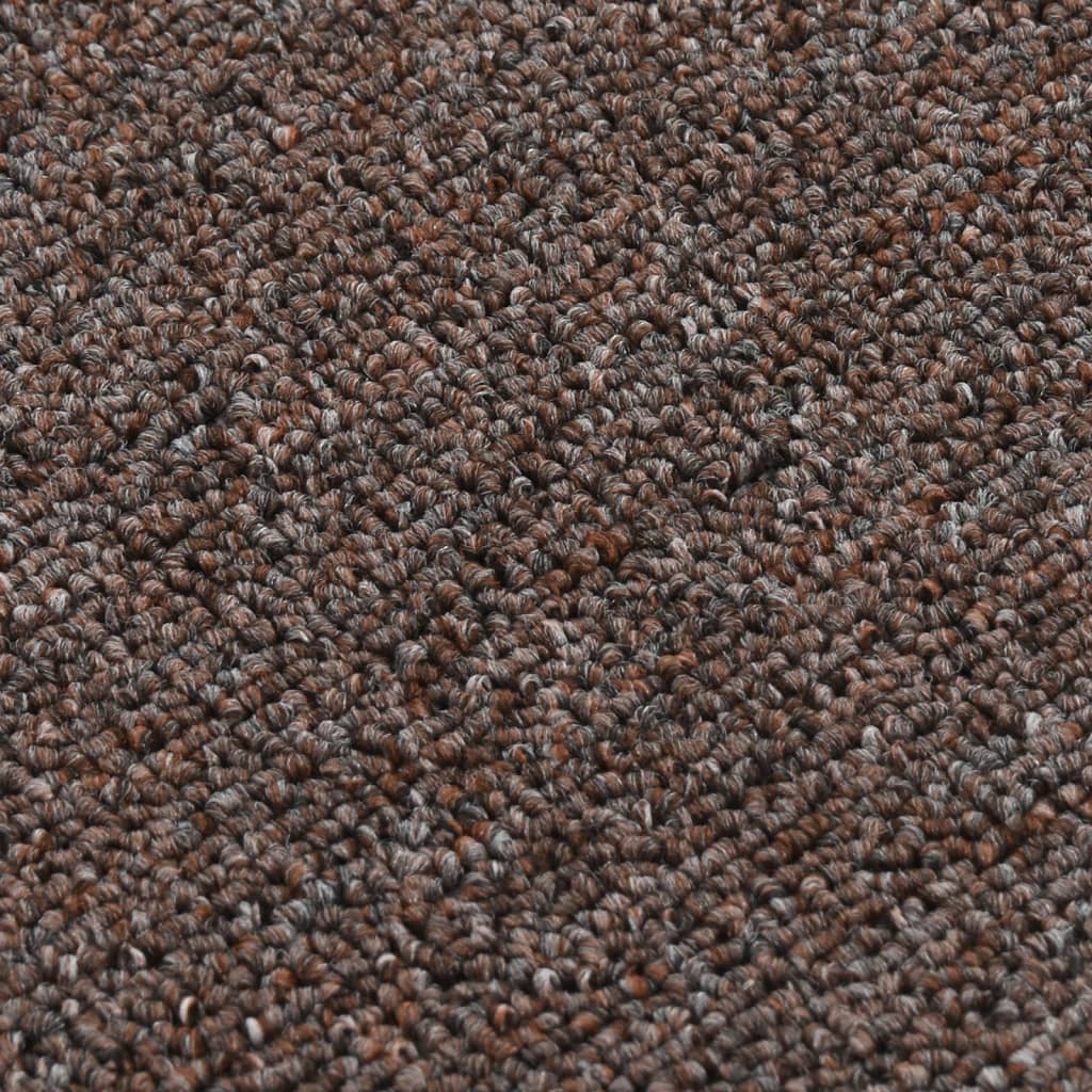 Non-slip stair mats, 15 pcs, brown, 60x25cm