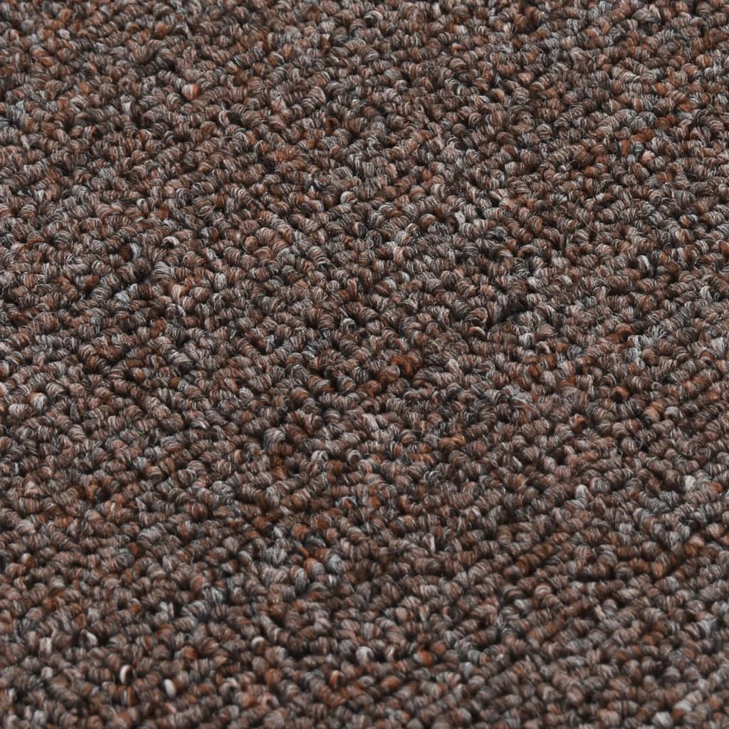 Non-slip stair mats, 15 pcs, brown, 75x20cm