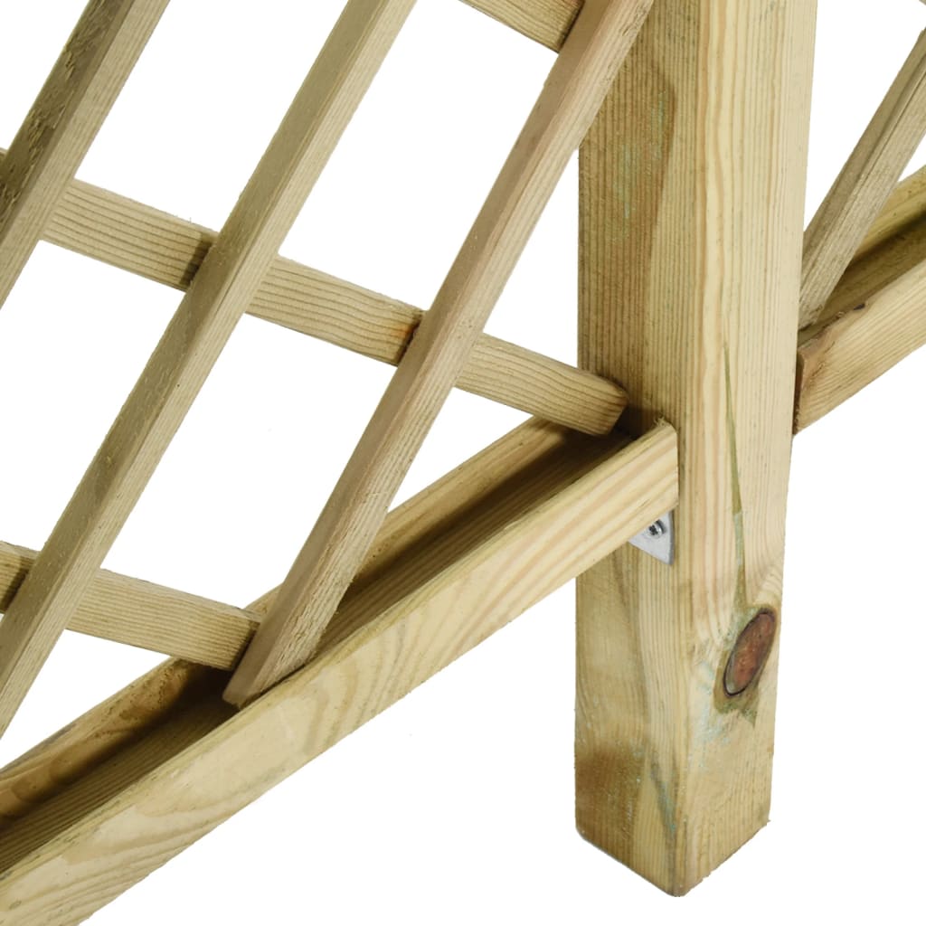 Garden fence with trellis/pergola top, 300x50x200cm, pine