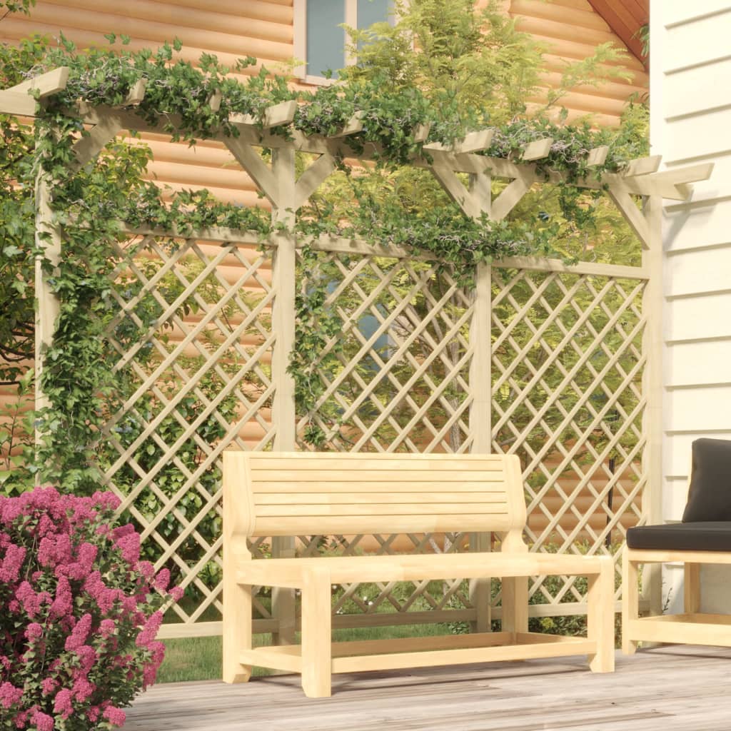 Garden fence with trellis/pergola top, 300x50x200cm, pine