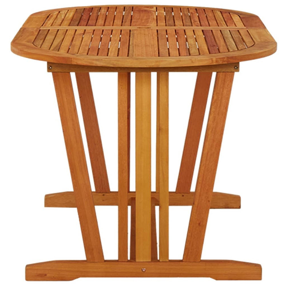 Sodo stalas, 160x85x75cm, eukalipto medienos masyvas