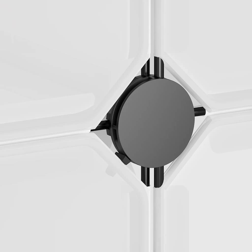 Shelf with 12 cube compartments and doors, transparent, PP
