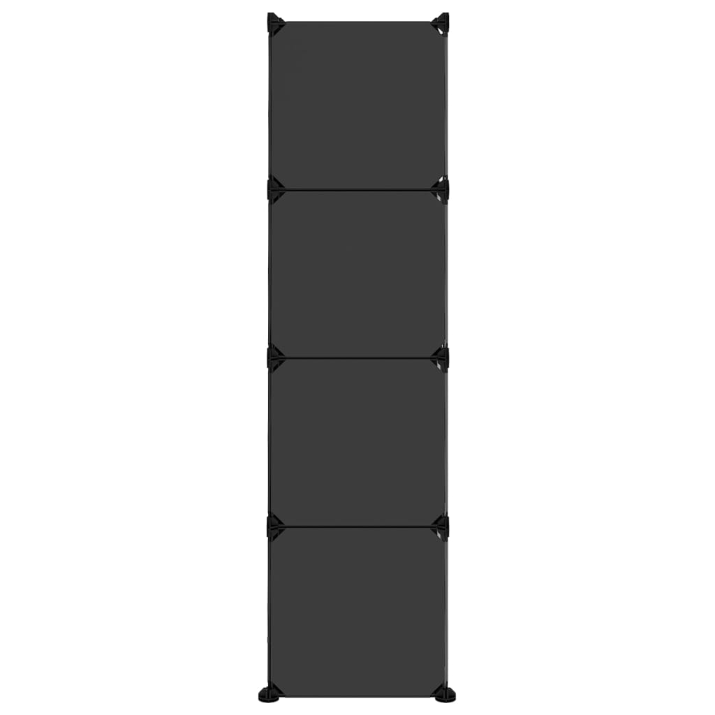 12-Cube Storage Cube Organizer with Doors Black PP