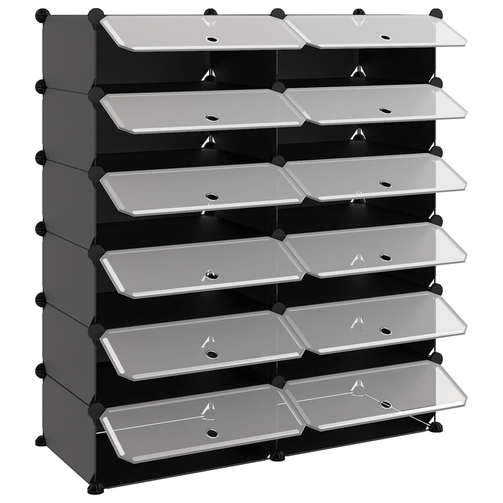 Apavu plaukts, melns, 94,5x36,5x106 cm, PP