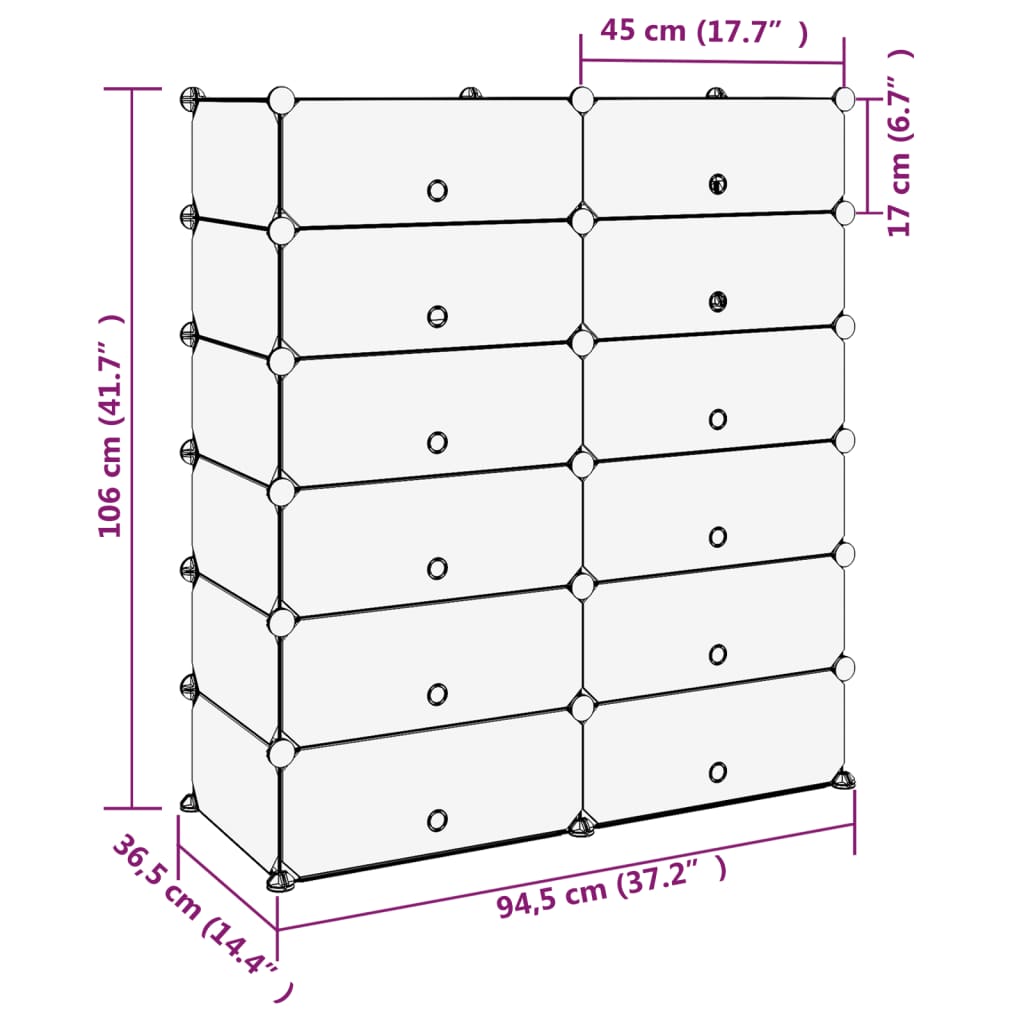 Apavu plaukts, melns, 94,5x36,5x106 cm, PP