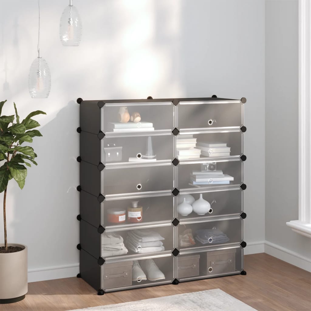 Apavu plaukts, melns, 94,5x36,5x106 cm, PP