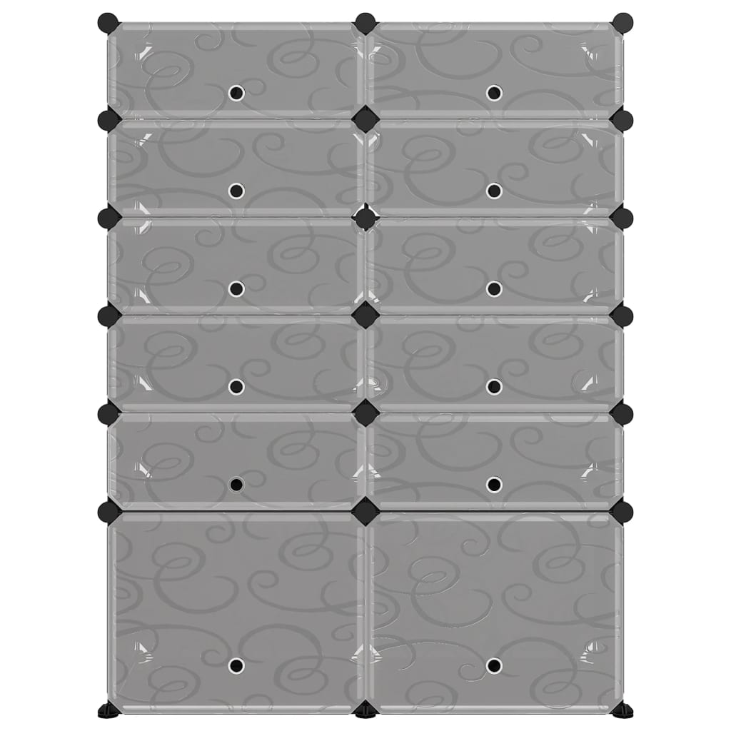 Shoe rack, black, 94x37x125cm, PP