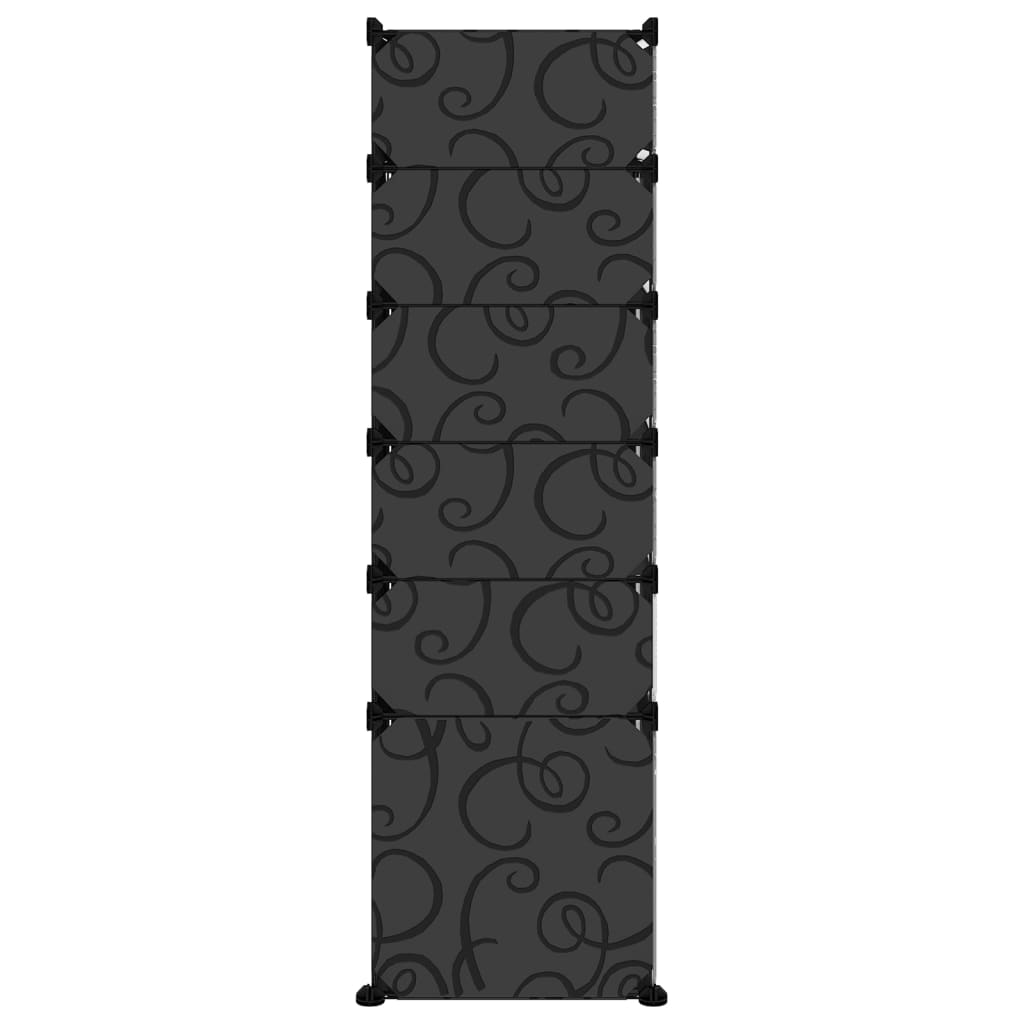 Shoe rack, black, 94x37x125cm, PP