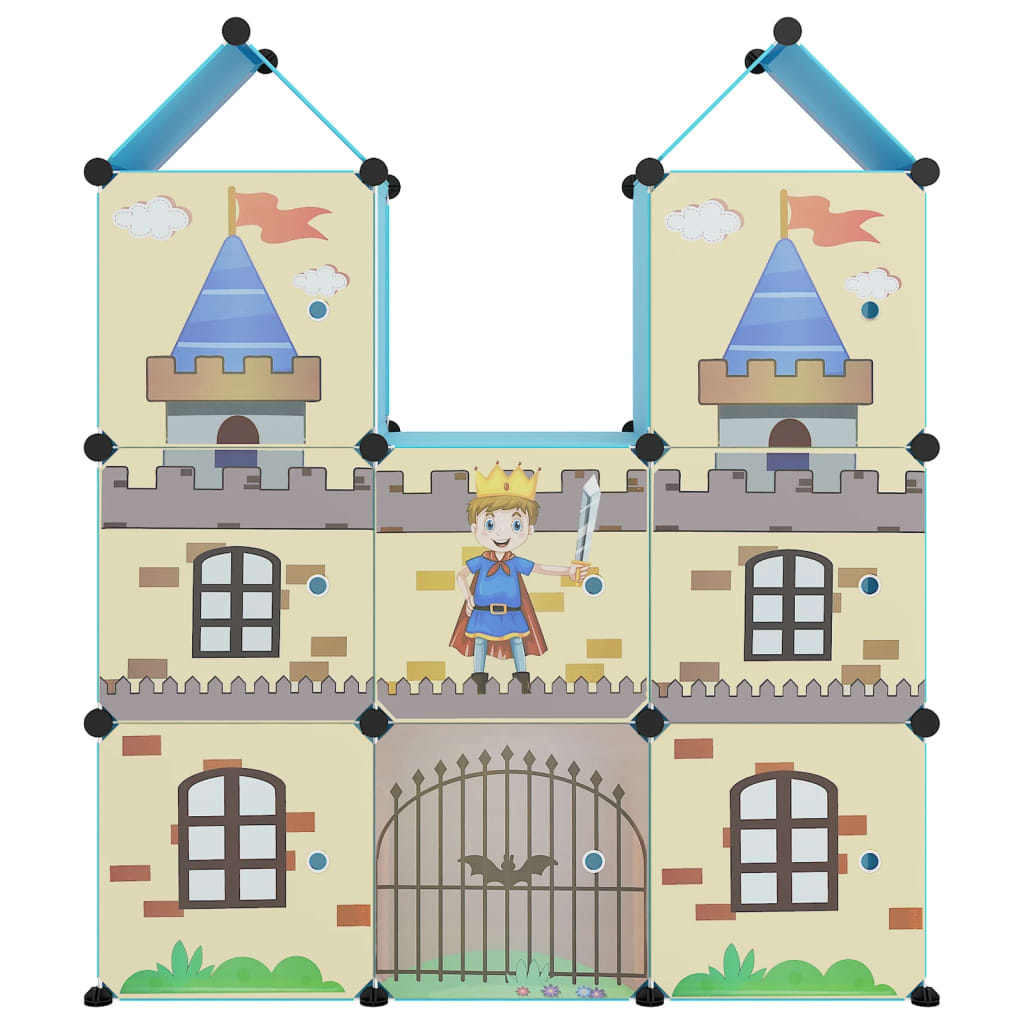 Lentyna su 8 kubo formos skyriais vaikams, mėlynos spalvos, PP