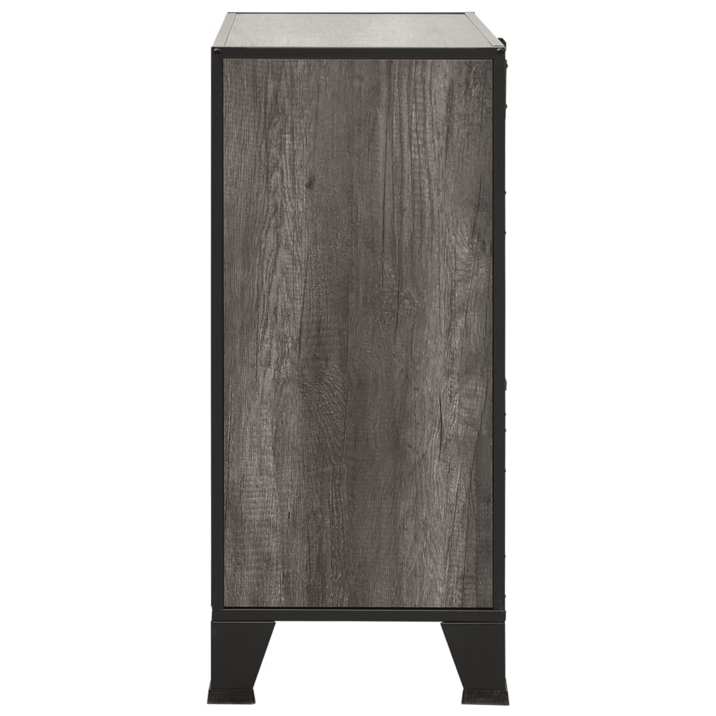 Spintelės daiktams, 2vnt., pilkos, 72x36x82cm, metalas ir MDF