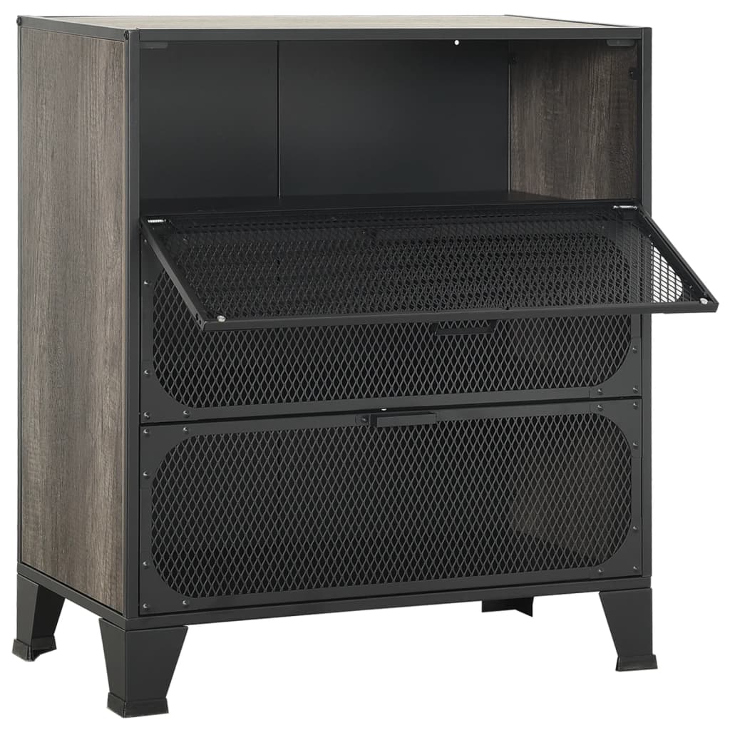Spintelės daiktams, 2vnt., pilkos, 72x36x82cm, metalas ir MDF