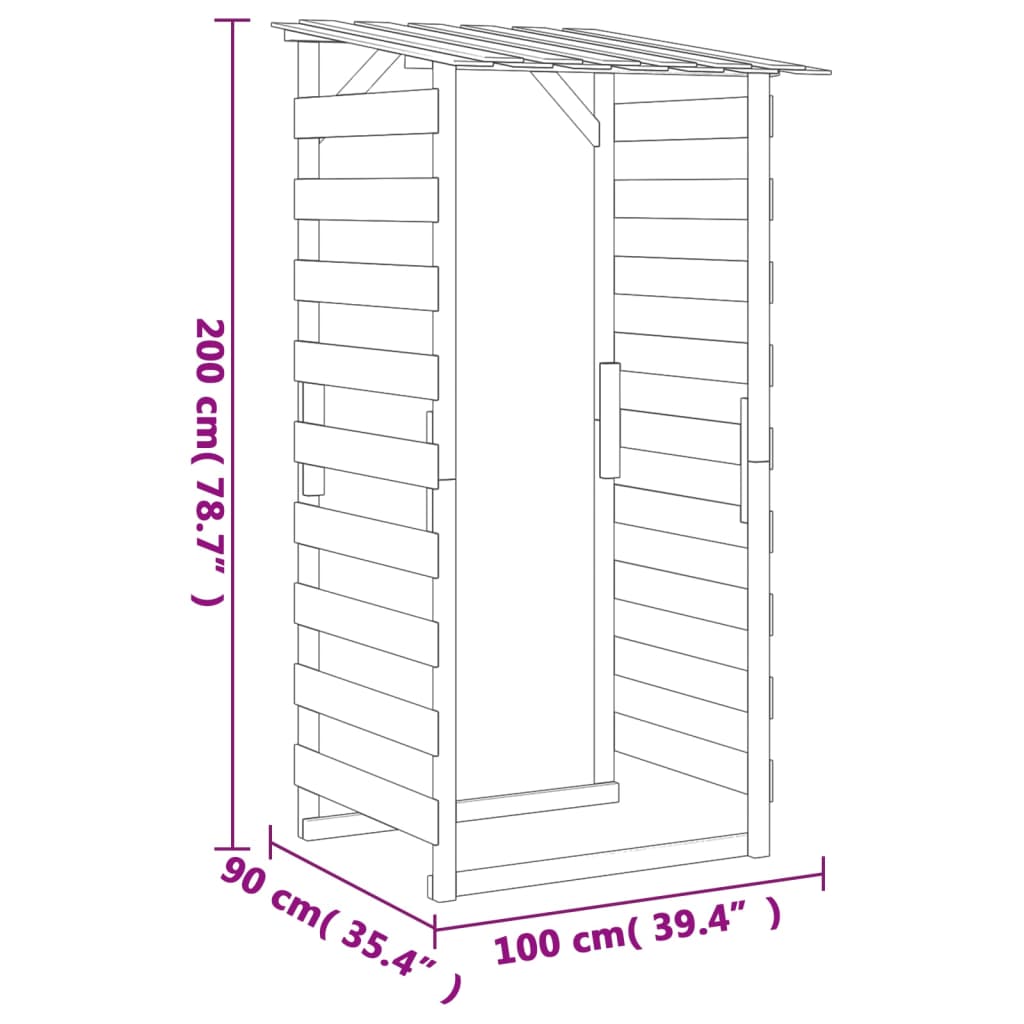 Pergolas with roofs, 2 pcs, 100x90x200cm, impregnated pine