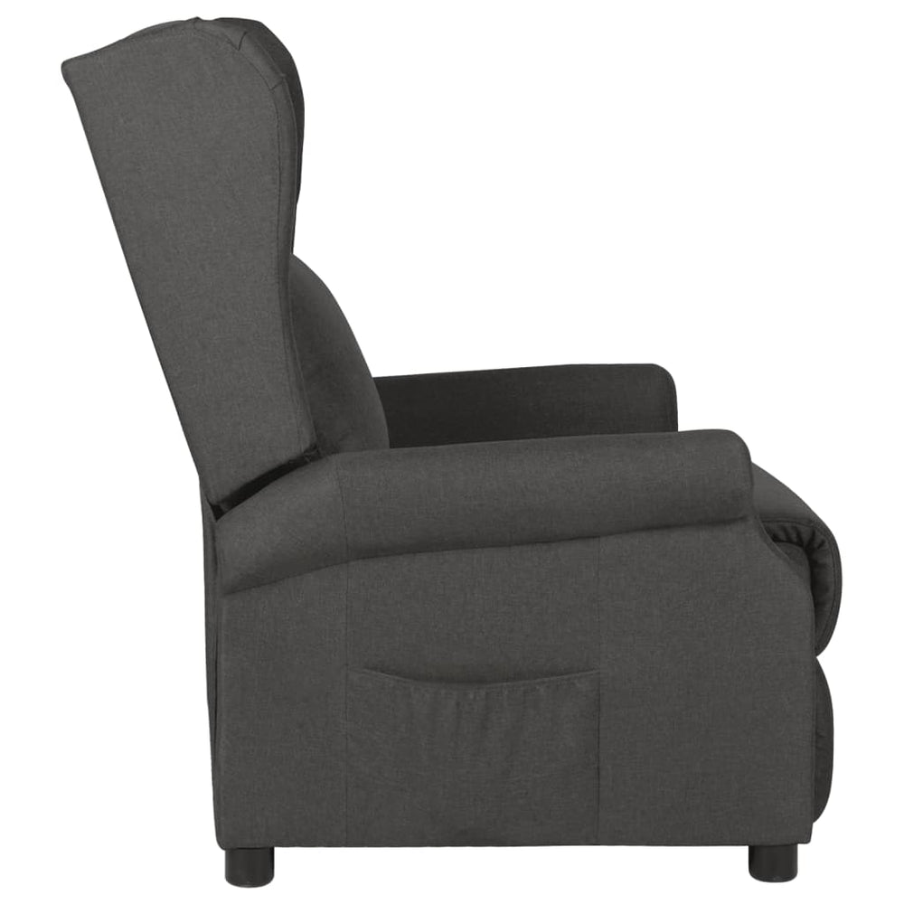 Recliner, dark grey, fabric