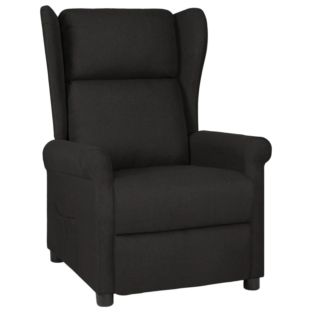 Recliner, black, fabric