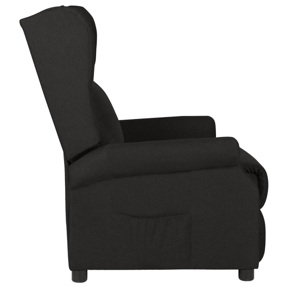 Recliner, black, fabric