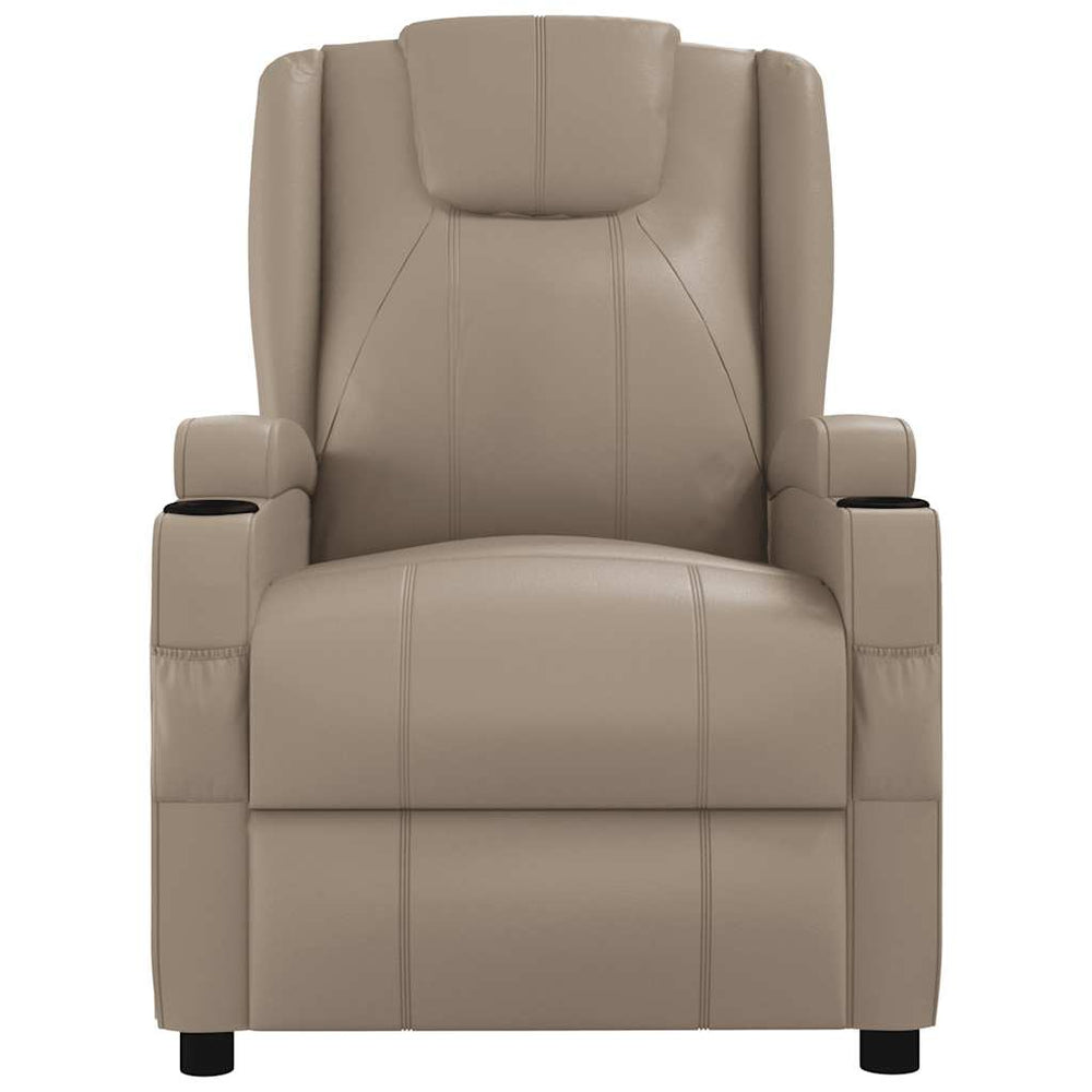 Recliner, cappuccino color, artificial leather