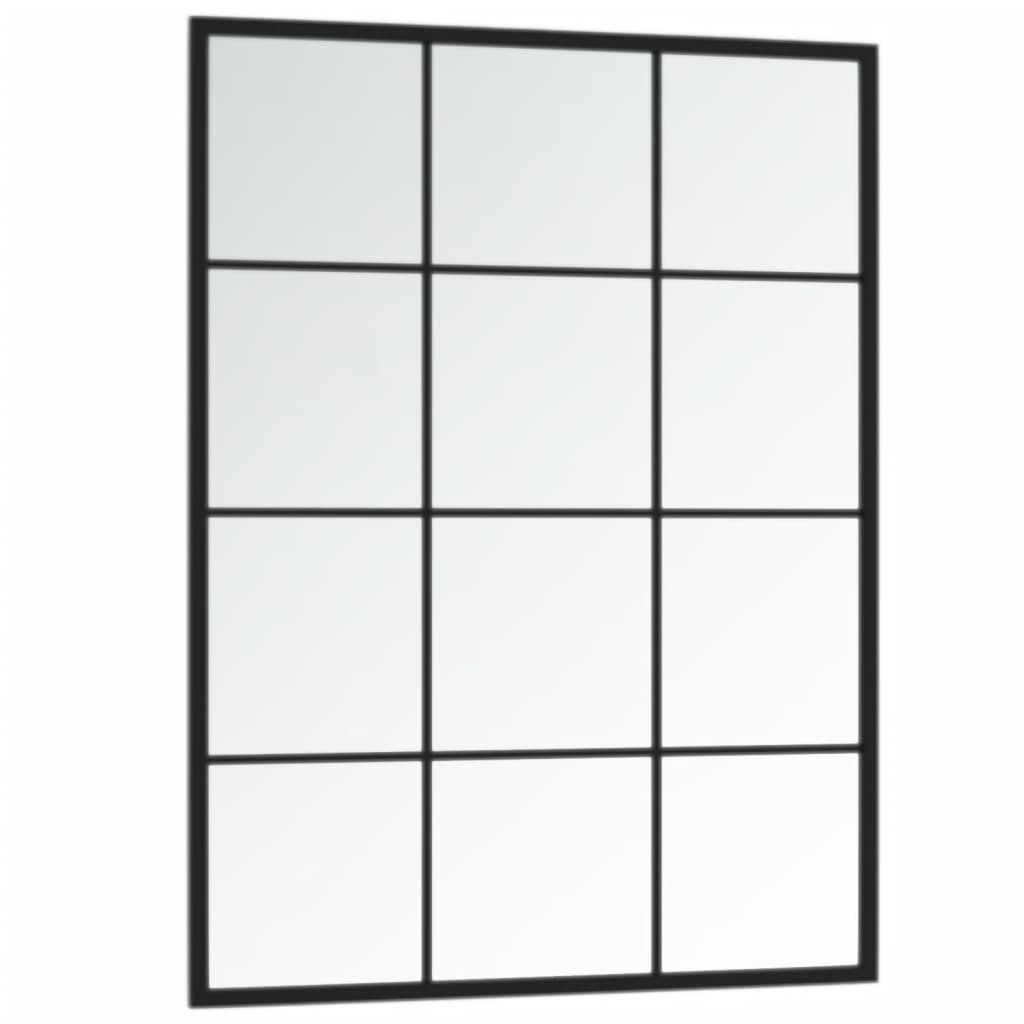 Sieninis veidrodis, juodos spalvos, 80x60cm, metalas