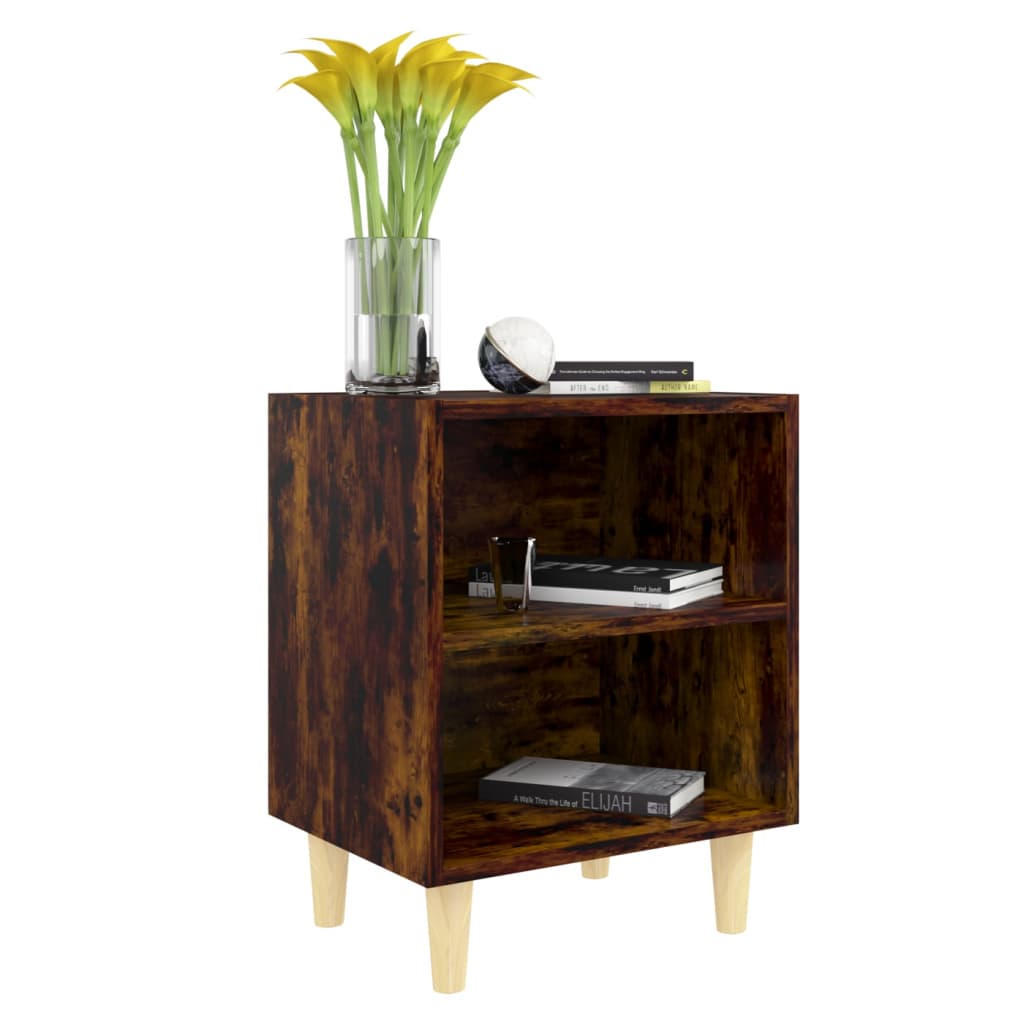 Nightstand with wooden legs, oak, 40x30x50cm