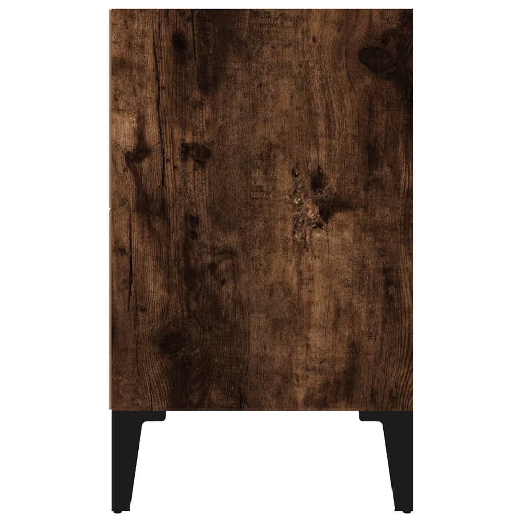 Bedside table with metal legs, smoky, 40x30x50cm