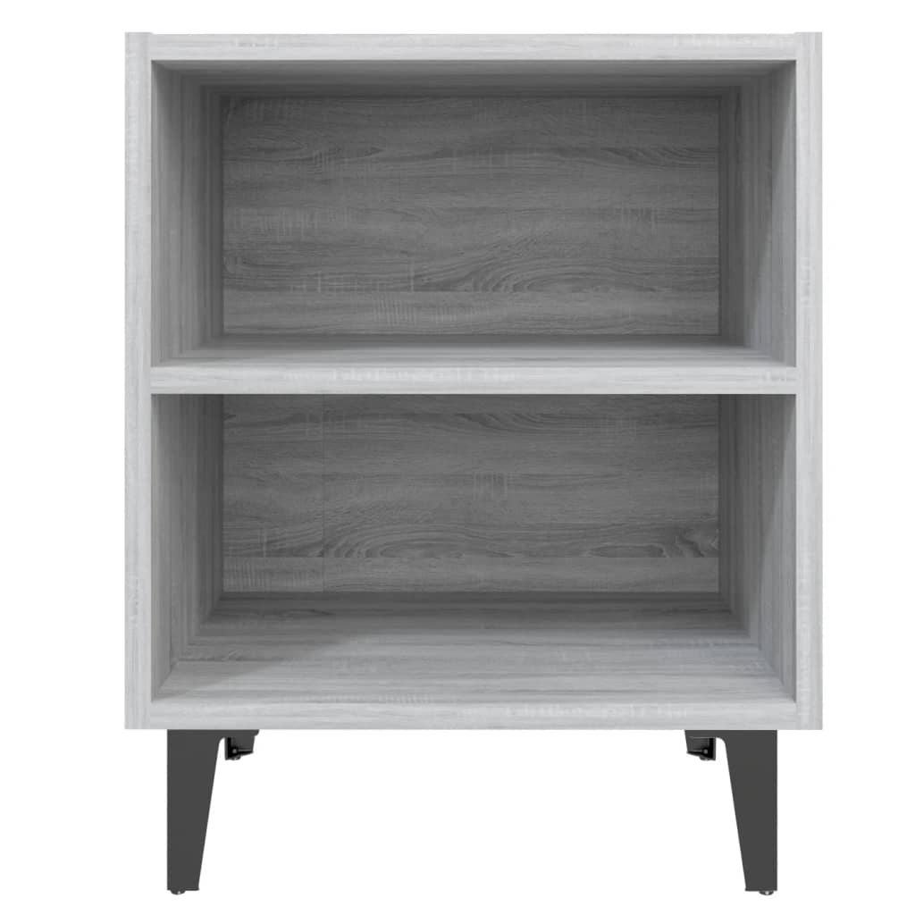 Nightstand with metal legs, gray, 40x30x50cm