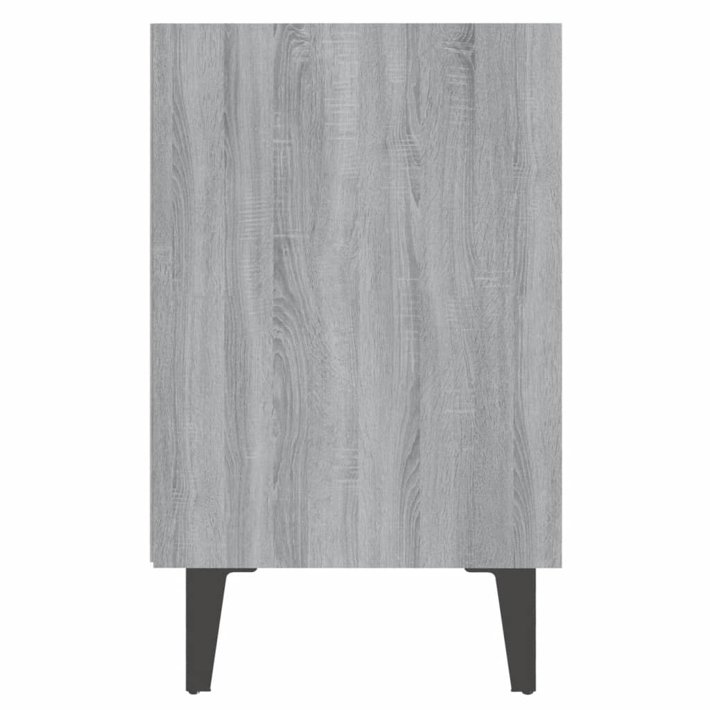 Nightstand with metal legs, gray, 40x30x50cm
