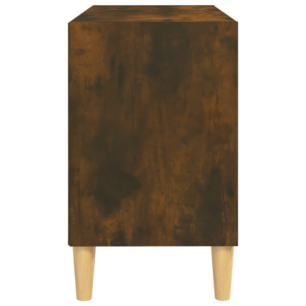 TV spintelė su medinėmis kojomis, dūminio ąžuolo, 69,5x30x50cm