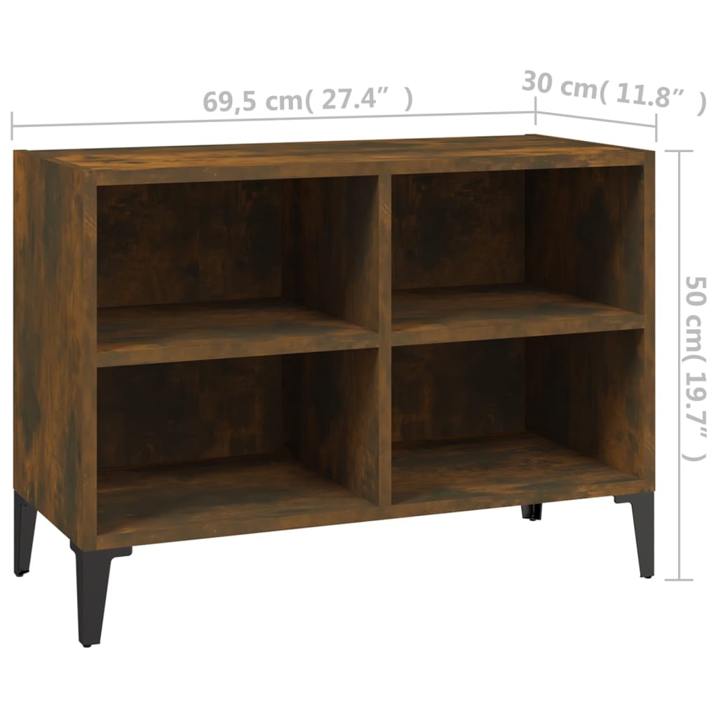 TV spintelė su metalinėmis kojelėmis, ąžuolo, 69,5x30x50cm