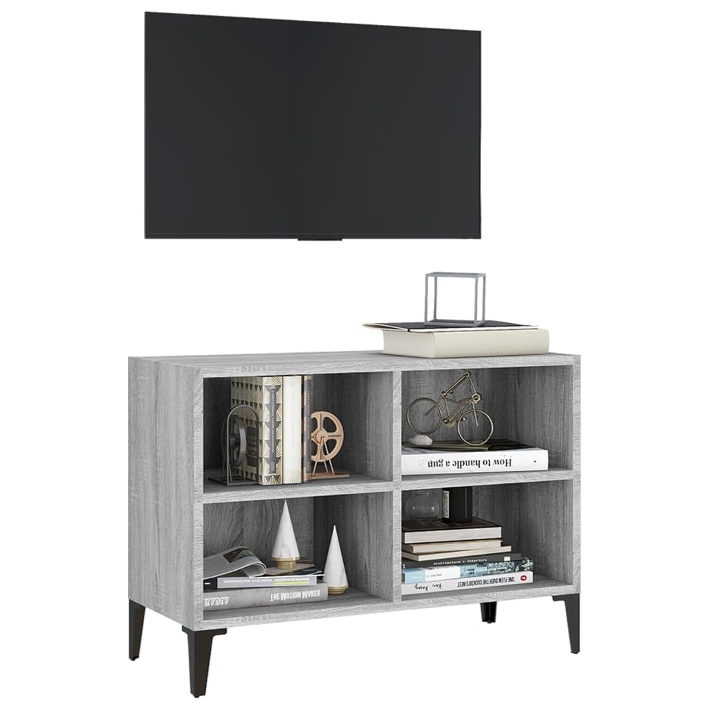 TV cabinet with metal legs, gray, 69.5x30x50cm