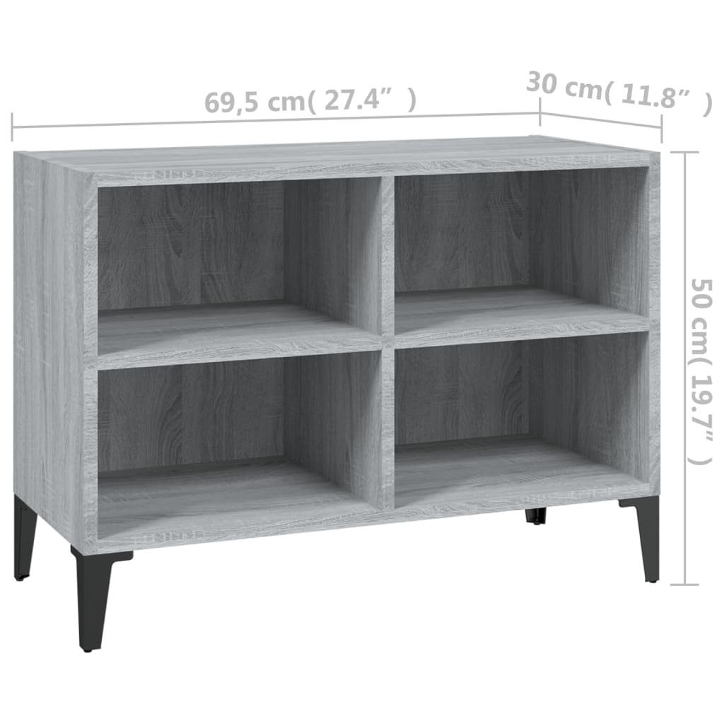 TV cabinet with metal legs, gray, 69.5x30x50cm