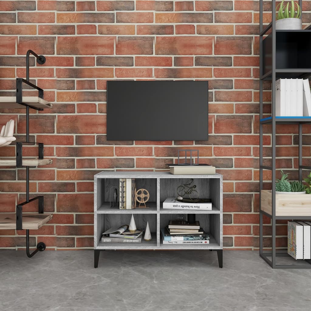 TV cabinet with metal legs, gray, 69.5x30x50cm