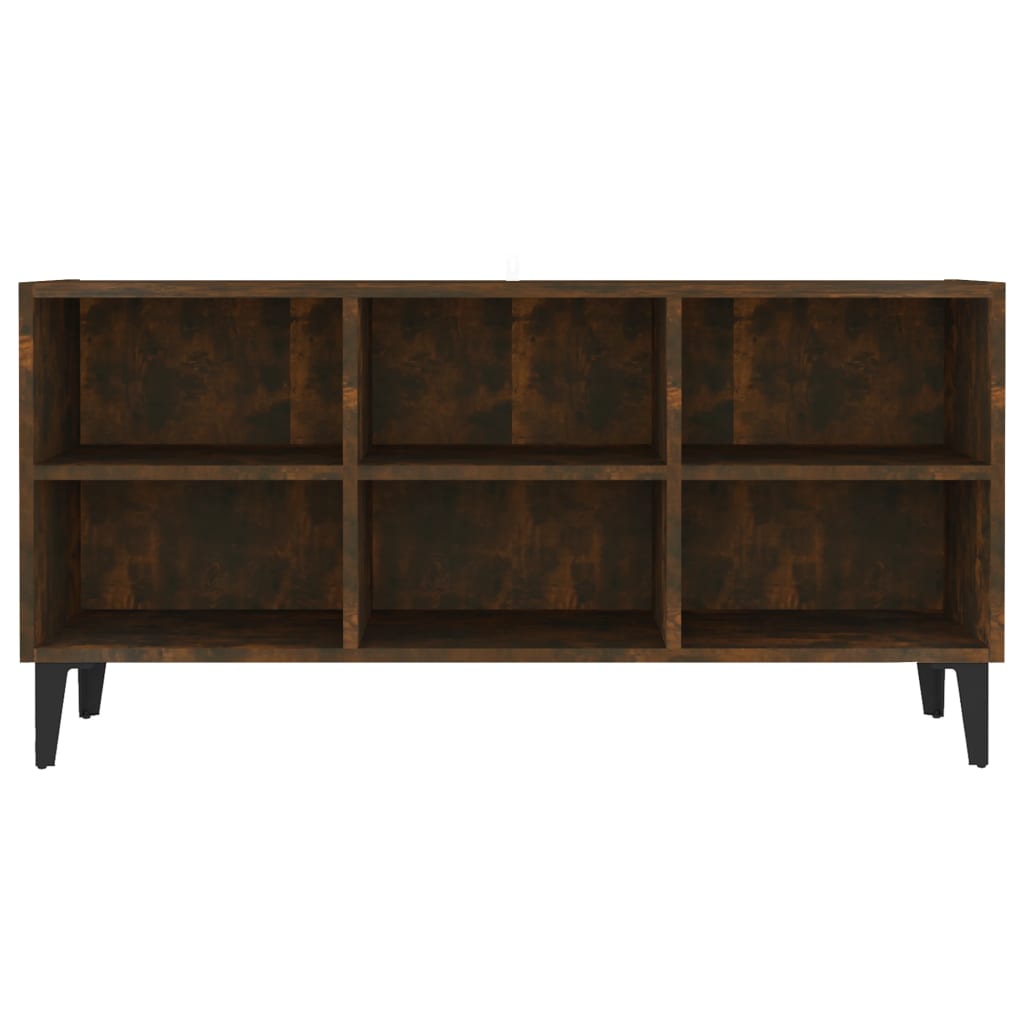TV spintelė su metalinėmis kojomis, dūminė, 103,5x30x50cm