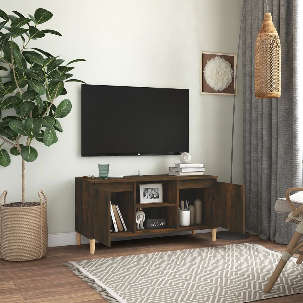 TV skapītis ar koka kājām, ozolkoka, 103,5x35x50cm