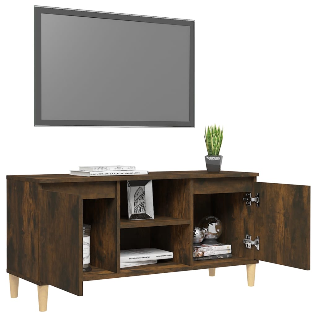 TV skapītis ar koka kājām, ozolkoka, 103,5x35x50cm