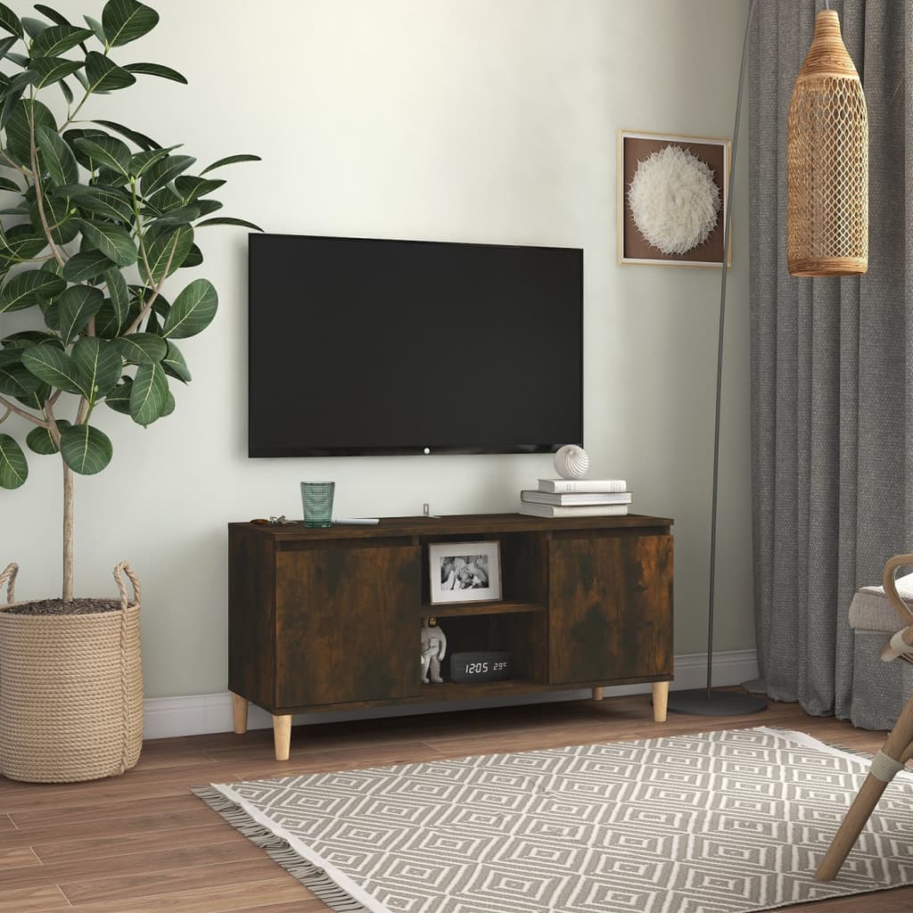 TV skapītis ar koka kājām, ozolkoka, 103,5x35x50cm
